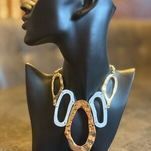 Elegant Gold and Baby Blue Necklace